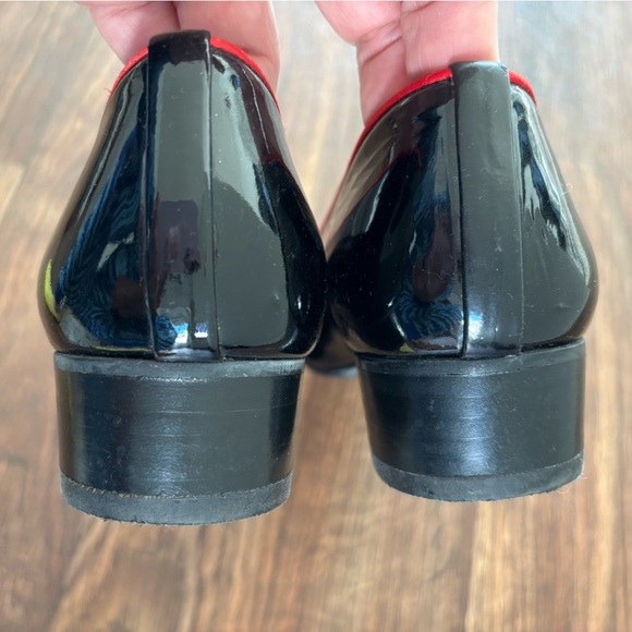 Stuart Weitzman Patent Leather Loafers With Red Trim - Picture 11 of 16